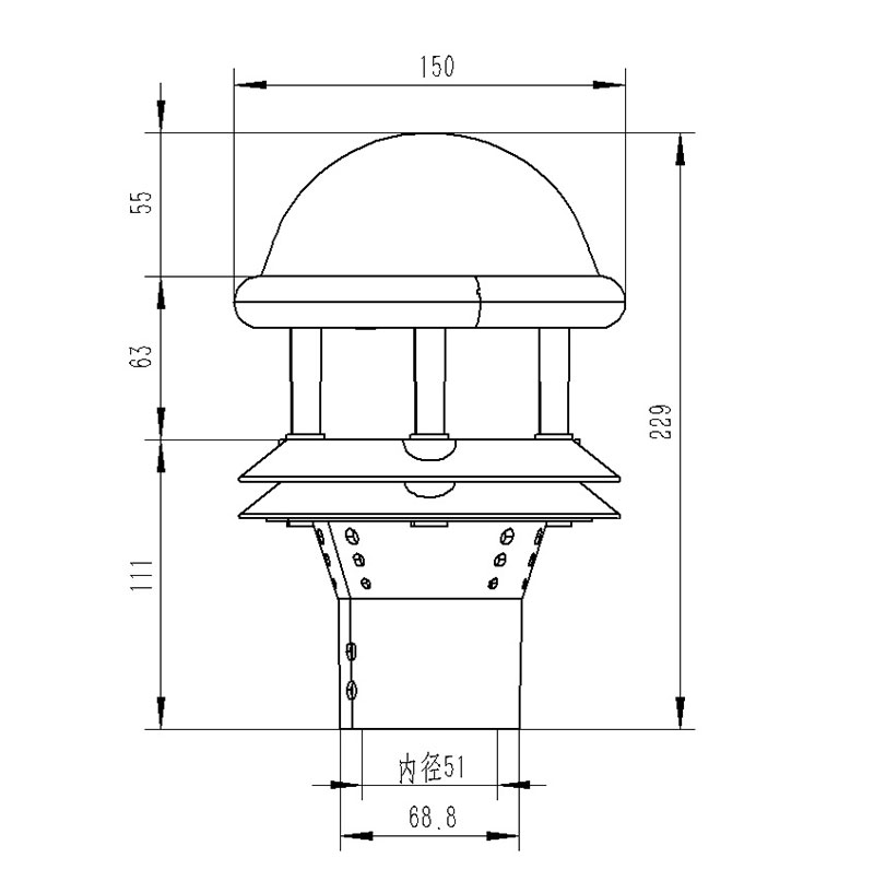 光學(xué)雨量傳感器廠(chǎng)家產(chǎn)品尺寸圖
